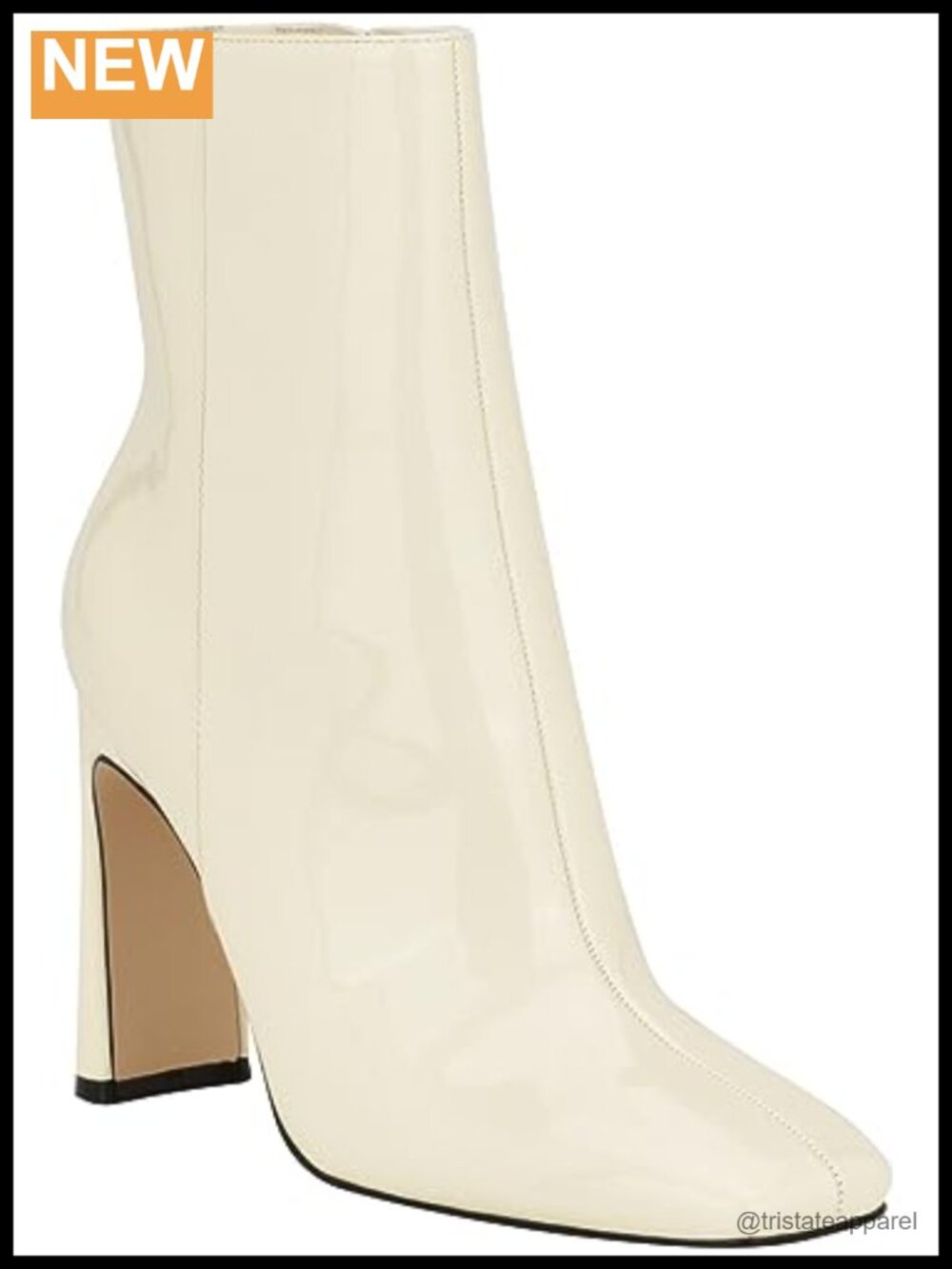 Women's Square Toe Ankle Booties with Flared Heel Side Zip Dress Boots